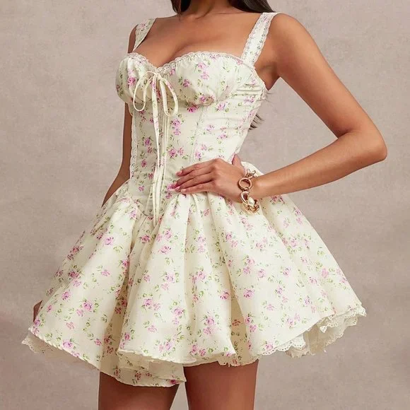 Multicolor Boho Womens Elegant Color Block Bow Accent Off Shoulder Long Dress - Picture 6 of 6